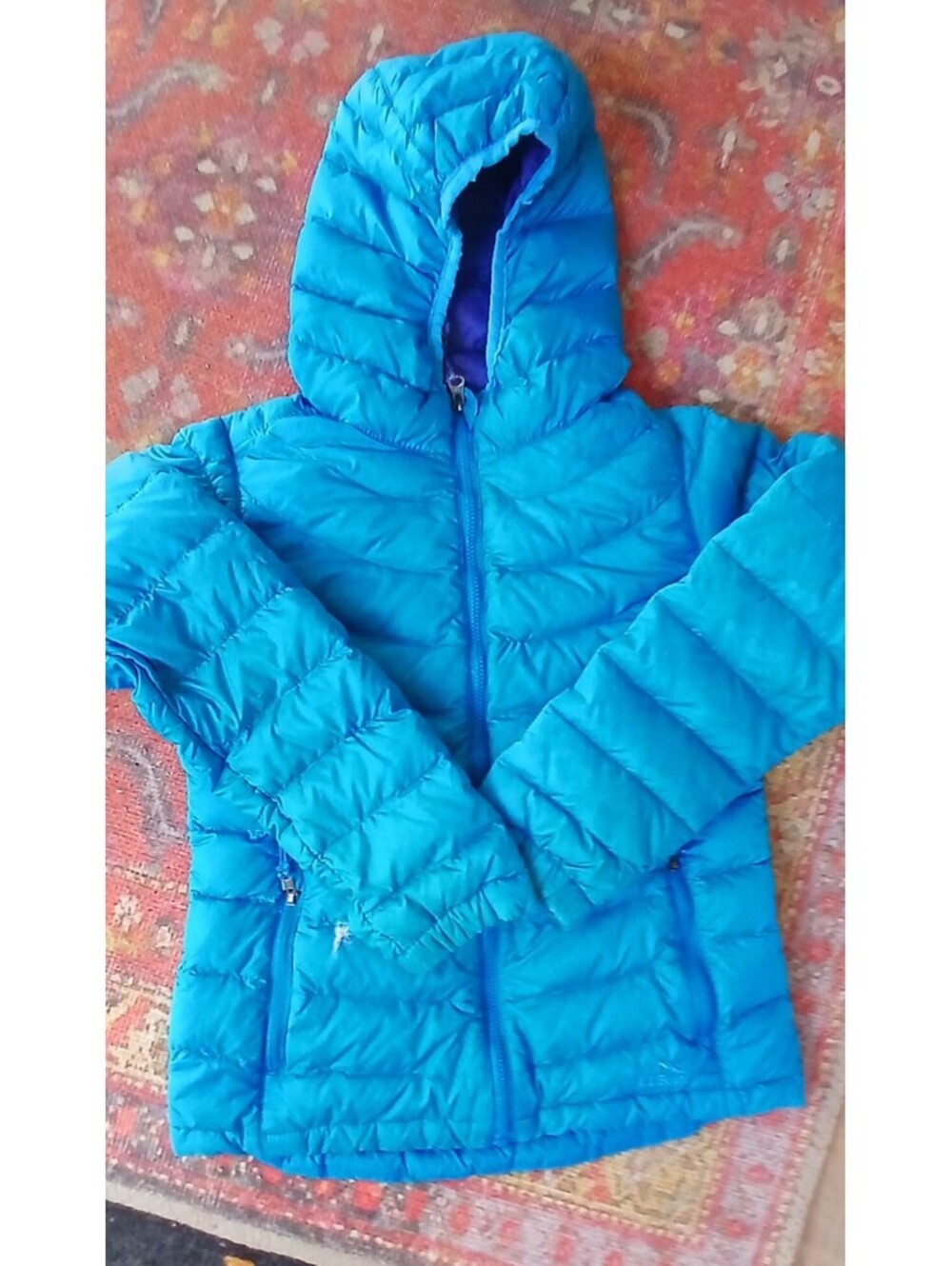 Kids size 8 L.L.Bean Blue Downtek Hooded Puffer Jacket